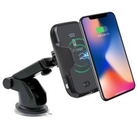 OEM LOGO Car Holder Infrared Sensing Wireless Charger Automatic Wireless Car Charger For iphone With Suction Car Mount