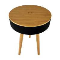 Smart Outdoor End Table with Bluetooth Speakers Wireless Charging For Phone